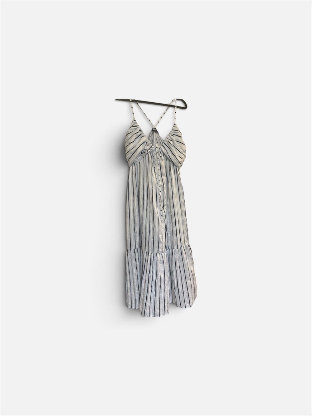 GAP Striped Maxi Sundress- White & Blue Stripe Large Petite